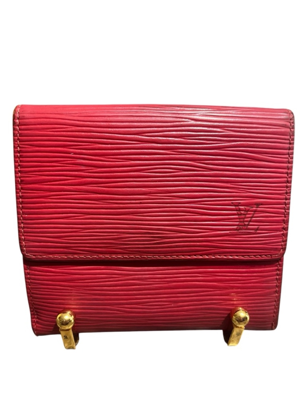 Louis Vuitton Red Epi Elise Trifold Wallet Authentic